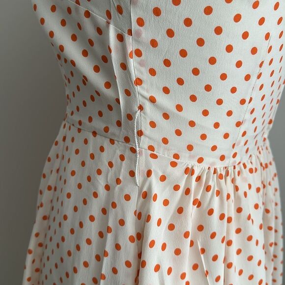 Anthropologie Moulinette Soeurs Silk Polka Dot Fit & Flare Retro Dress Size 6. - Picture 12 of 12